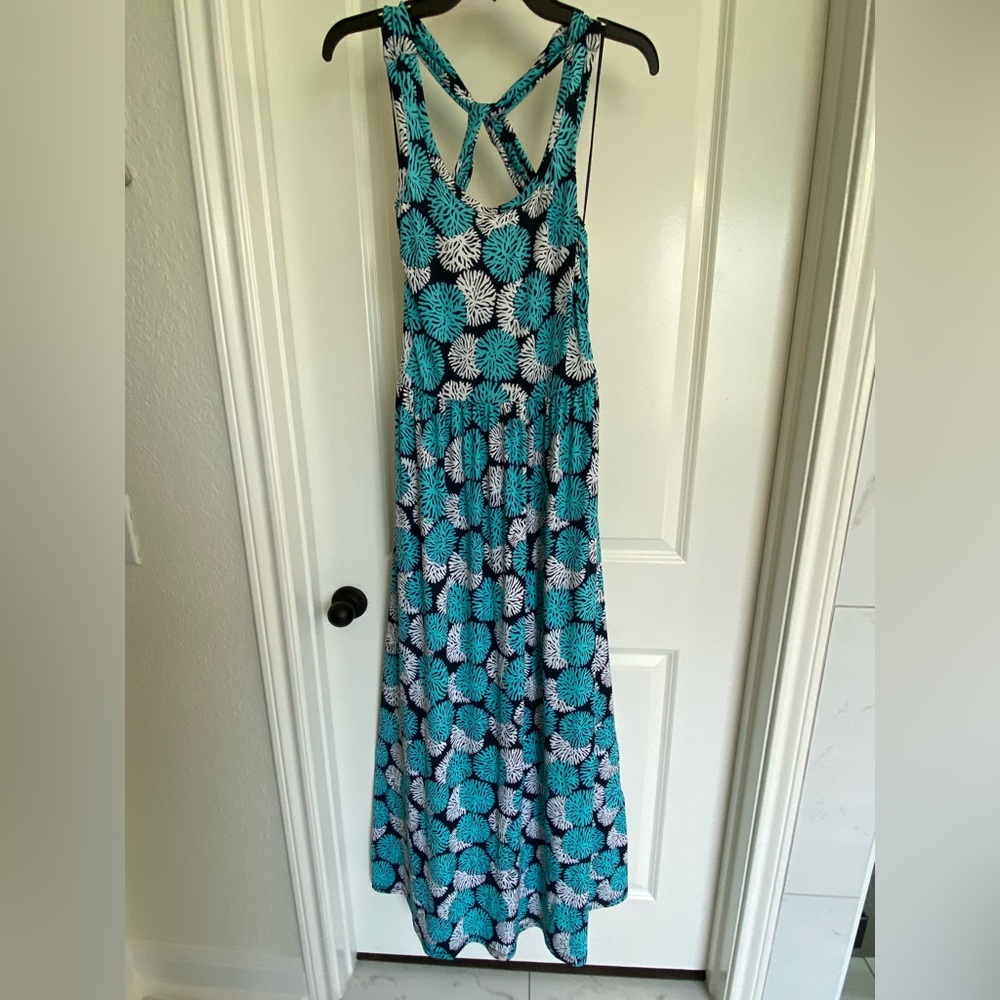 Michael Kors Blue and White Patterned Dress